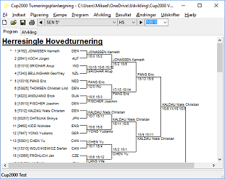 Cup2000: Turneringsprogram til badminton, tennis m.fl..